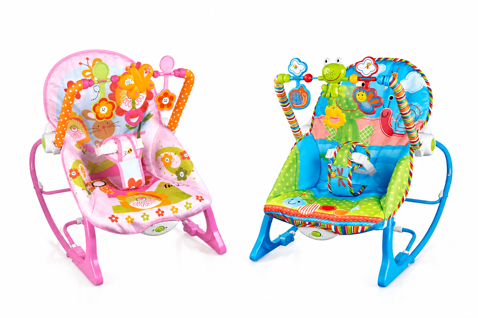 Silla mecedora para bebé en empaque original con etiqueta Infant-to-toddler Rocker